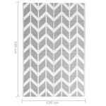 vidaXL Tapis d'extérieur ARAKIL Gris 120x180 cm PP