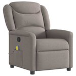 vidaXL Fauteuil de massage inclinable Taupe Tissu