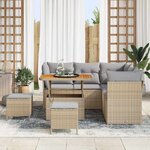 vidaXL Ensemble de canapé de jardin 8 Pièces beige et gris clair