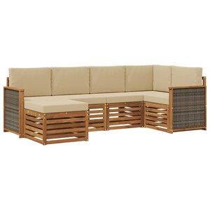 vidaXL Ensemble de canapés d'extérieur 5 pc Naturel