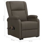 vidaXL Fauteuil de massage Gris Similicuir