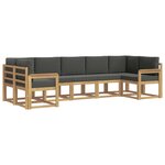 vidaXL Ensemble de canapés d'extérieur 7 Pièces Blanc et anthracite