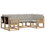 vidaXL Ensemble de canapés d'extérieur 6 Pièces Blanc et gris clair