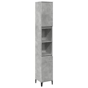 vidaXL Armoire de salle de bain gris béton 30x30x190 cm