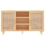 vidaXL Buffet Marron 105x30x60 cm Bois de pin massif et rotin naturel