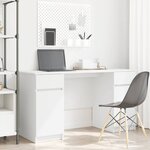 vidaXL Bureau avec tiroir Blanc 140 x 49 x 76 cm Bois d'ingénierie