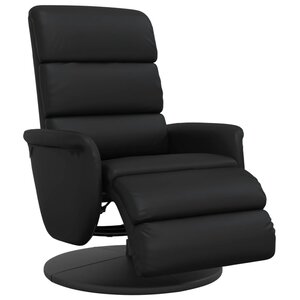vidaXL Fauteuil inclinable avec repose-pieds noir similicuir