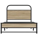 vidaXL Cadre de lit sans matelas 90x200cm chêne fumé bois d'ingénierie