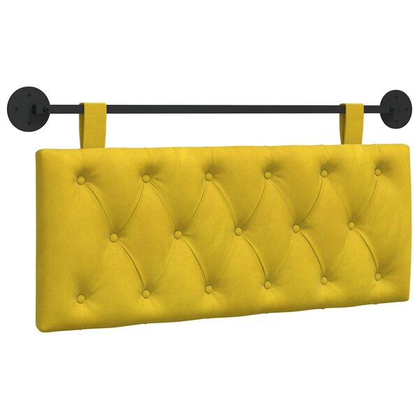 vidaXL Tête de lit suspendue Avec lumière LED Jaune Velours