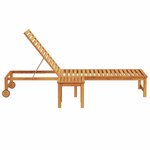 vidaXL Transat 1-personne Marron 53 x 202 x 89cm Bois d'acacia massif