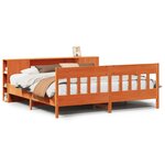 vidaXL Lit bibliothèque sans matelas cire marron 200x200 cm pin massif