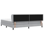 vidaXL Lit à ressorts avec matelas Gris clair 200 x 200 cm tissu