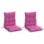 vidaXL Coussins de chaise à dossier bas lot de 2 rose tissu oxford