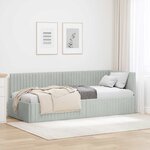 vidaXL Cadre de lit d'angle Gris clair 80 x 200 cm Velours