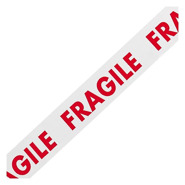 Adhésif pvc industriel imprimé blanc fragile 33 microns raja (lot de 6)