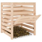 vidaXL Composteur 63 5x63 5x77 5 cm Bois massif de pin