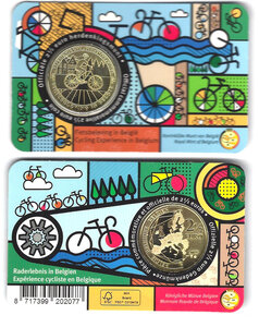 Monnaie belgique 250 euros 2023 bu - cyclisme version flamande en coincard