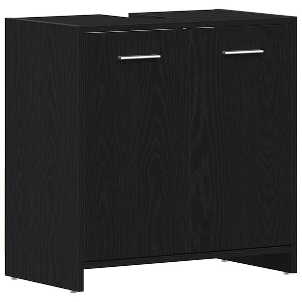 vidaXL Armoire lavabo de salle de bain chêne noir 60x33x60 cm
