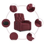 vidaXL Fauteuil inclinable électrique rouge bordeaux tissu