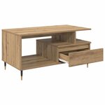 vidaXL Table basse Chêne artisanal 90 x 49 x 45 cm Bois d'ingénierie