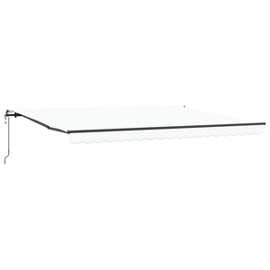 vidaXL Auvent Rétractable Blanc 450 × 350 cm Tissu et Aluminium