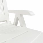 vidaXL Chaise longue blanc plastique
