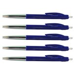 Stylo bille M10 CLIC Medium Pointe Moyenne 1 mm Encre Bleue x 5 BIC