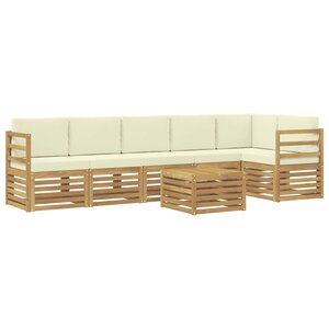 vidaXL Ensemble de canapés d'extérieur 7 pc Blanc et crème Polyester