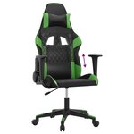 vidaXL Chaise de jeu Noir et vert Similicuir