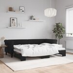 vidaXL Lit de jour avec lit gigogne noir 80x200 cm velours