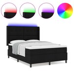 Lit à ressort vidaXL avec matelas et LED Noir 140x190 cm Tissu