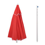 Parasol inclinable octogonal Ø 190 cm tissu polyester haute densité anti-UV hauteur réglable mât alu sac de transport inclus rouge