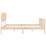 vidaXL Cadre de lit avec tête de lit Super King Size bois massif