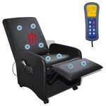 vidaXL Fauteuil de massage Noir Similicuir