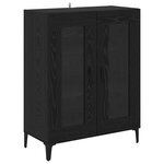 vidaXL Buffet Chêne noir 69 5 x 34 x 90 cm Bois d'ingénierie et fer