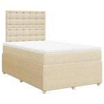 vidaXL Sommier à lattes de lit avec matelas Crème 120x200 cm Tissu