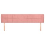 vidaXL Tête de lit avec oreilles Rose 203x23x78/88 cm Velours