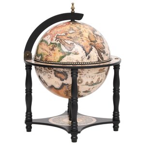 vidaXL Support à vin bar forme globe Noir Bois d'eucalyptus massif
