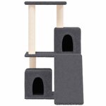 vidaXL Arbre à chat avec griffoirs en sisal Gris foncé 82 cm