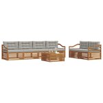 vidaXL Ensemble de canapés d'extérieur 7 Pièces Gris Naturel et Clair
