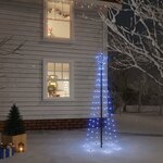 vidaXL Sapin de Noël avec piquet Bleu 108 LED 180 cm