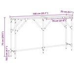 vidaXL Table de Console Bois Vieilli 140x23x75 cm Bois Contreplaqué