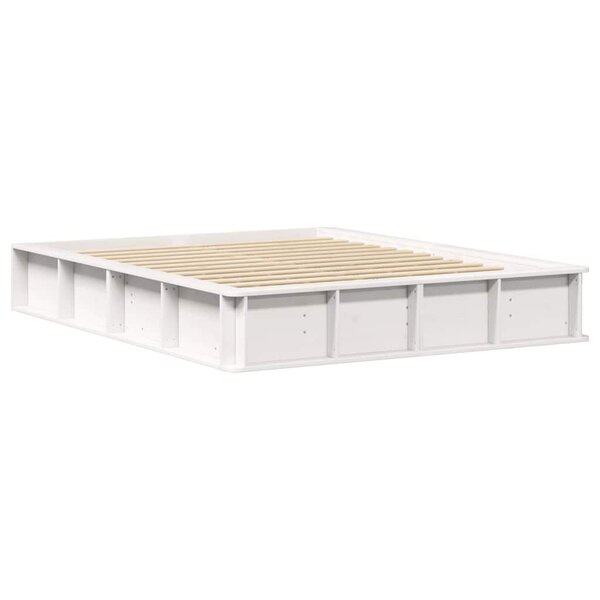 vidaXL Cadre de lit avec stockage Blanc 210 x 178 x 30 cm Pin massif