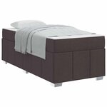 vidaXL Cadre de lit avec matelas Marron foncé 90 x 200 cm tissu
