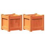 vidaXL Jardinières 2 Pièces cire marron bois de pin massif