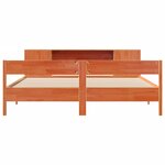 vidaXL Lit bibliothèque sans matelas cire marron 180x200 cm pin massif