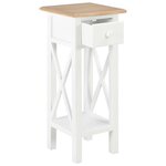 vidaXL Table d'appoint Blanc 27 x 27 x 65 5 cm Bois