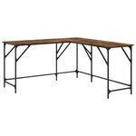 vidaXL Bureau chêne fumé 149x149x75 cm bois d'ingénierie