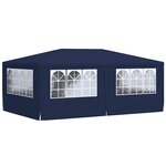 vidaXL Tente de réception avec parois latérales 4x6 m Bleu 90 g/m²