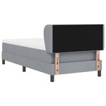vidaXL Lit boxspring avec matelas Gris clair 90 x 190 cm tissu